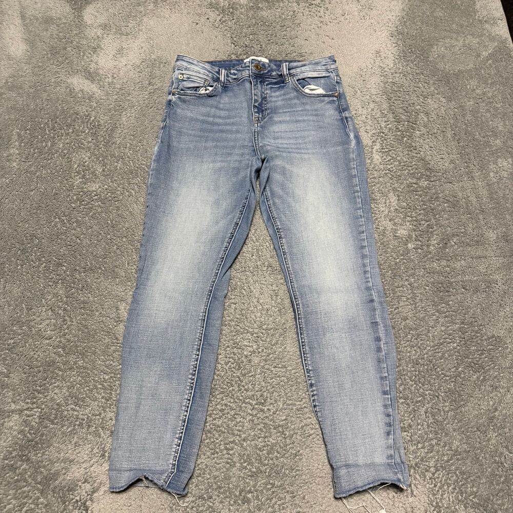 Pistola Jeans Womens 30 (30x26) Arielle Skinny Cropped Stretchy Light Denim